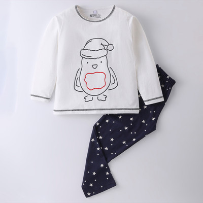 NITE FLITE Kids Nightwear Boys & Girls Printed Cotton(White Pack of 1)