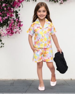 TOONYPORT Kids Nightwear Girls Printed Cotton Blend(Pink Pack of 1)