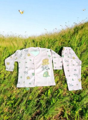 NJESALES Kids Nightwear Baby Boys & Baby Girls Printed Cotton(White Pack of 1)