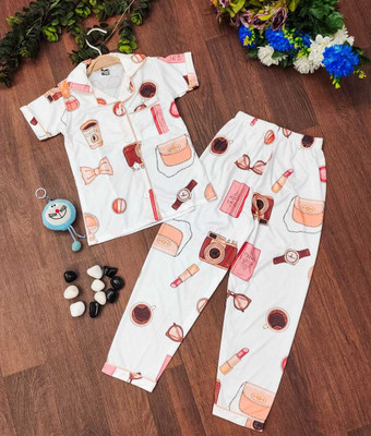 littlelike Kids Nightwear Baby Boys & Baby Girls Printed Cotton Blend(Multicolor Pack of 1)