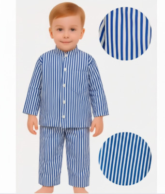 mystyleo Kids Nightwear Boys & Girls Solid Cotton(Blue Pack of 1)