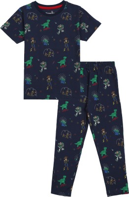 Miss & Chief Kids Nightwear Boys Printed Cotton(Multicolor Pack of 1)