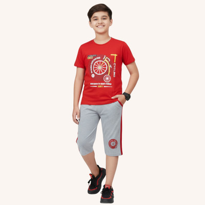 Arsha lifestyle Kids Nightwear Boys Printed Cotton(Red Pack of 1)