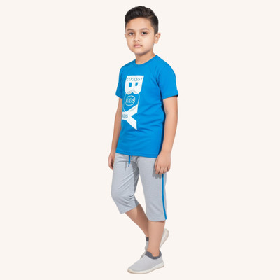 Arsha lifestyle Kids Nightwear Boys Printed Cotton(Blue Pack of 1)