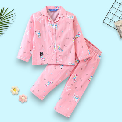 Uwald Kids Nightwear Baby Boys & Baby Girls Printed Cotton(Multicolor Pack of 1)