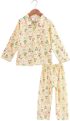 Fit N Fame Boys & Girls Printed Multicolor Night Suit Set