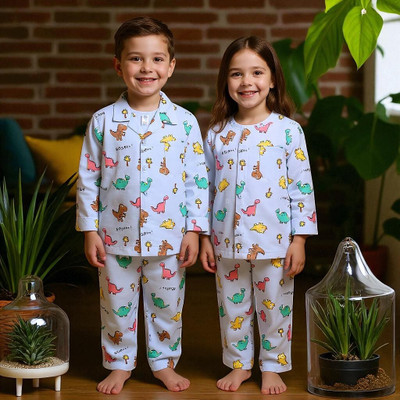 Alaap Kids Nightwear Baby Boys & Baby Girls Printed Polycotton(Multicolor Pack of 1)