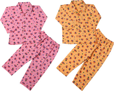 Parilux Kids Nightwear Baby Boys & Baby Girls Printed Cotton(Multicolor Pack of 2)