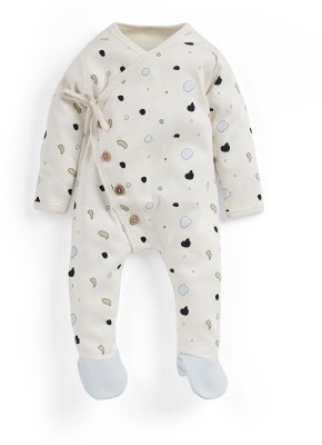 Sprog Collection Kids Nightwear Baby Boys & Baby Girls Printed Cotton(Beige Pack of 1)