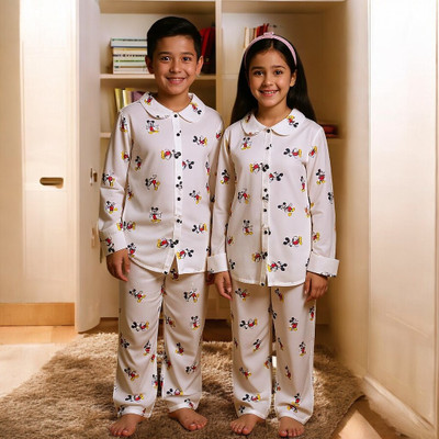 Alaap Kids Nightwear Baby Boys & Baby Girls Printed Polycotton(Multicolor Pack of 1)