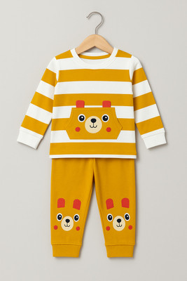 NextGen Kids Nightwear Baby Boys & Baby Girls Printed Cotton(Beige Pack of 1)