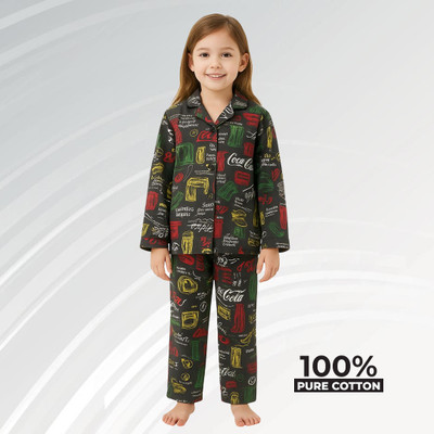 TONY & JONY Kids Nightwear Girls Printed Cotton(Multicolor Pack of 1)