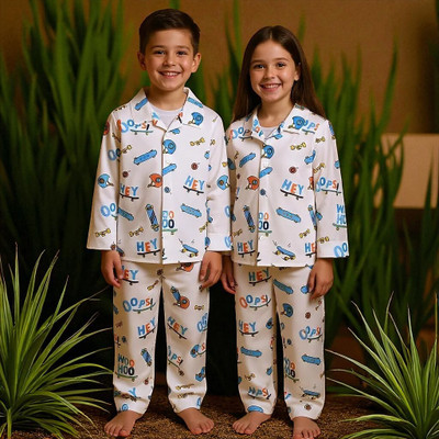 Alaap Kids Nightwear Baby Boys & Baby Girls Printed Polycotton(Multicolor Pack of 1)