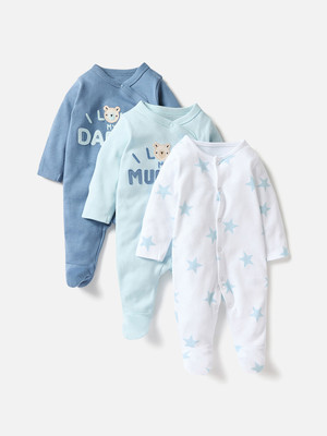JUNIORS Kids Nightwear Boys Printed Cotton Blend(Multicolor Pack of 3)