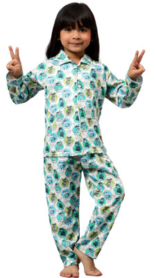 MAXISTORE Kids Nightwear Baby Boys & Baby Girls Printed Polycotton(Blue Pack of 1)