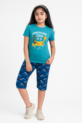 SVD Fashion Kids Nightwear Girls Printed Cotton(Red Pack of 1)