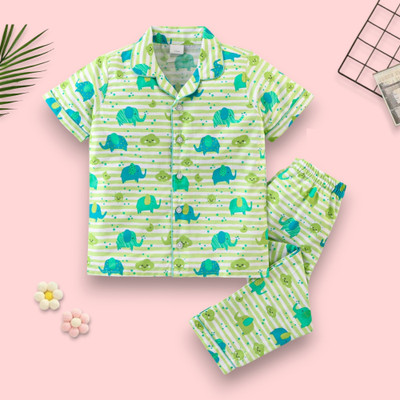 Uwald Kids Nightwear Baby Boys & Baby Girls Printed Cotton(Multicolor Pack of 1)