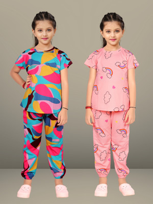 mahakalifabric Kids Nightwear Girls Printed Cotton(Multicolor Pack of 1141)