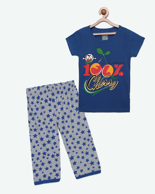 CLAEL Girls Casual Pyjama Sleepsuit(RBL_STR)