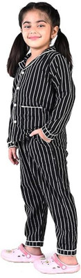4JSTAR Kids Nightwear Boys & Girls Printed Cotton(Black Pack of 1)