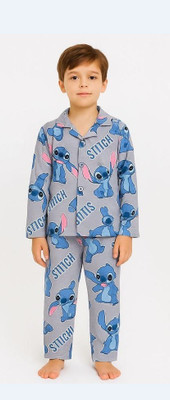 TONY & JONY Kids Nightwear Baby Boys Characters Cotton(Grey Pack of 1)