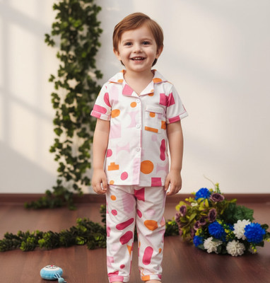 litllelikee Kids Nightwear Baby Boys & Baby Girls Floral Print Silk Blend(Multicolor Pack of 1)
