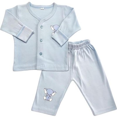 SANJAY ENTERPRISES Kids Nightwear Baby Boys & Baby Girls Solid Polycotton(Light Blue Pack of 1)