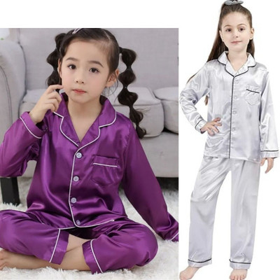 VCD FASHION TREND Kids Nightwear Baby Girls Solid Pure Satin(Multicolor Pack of 2)