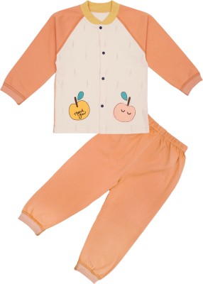 Mahi Fashion Kids Nightwear Baby Boys & Baby Girls Printed Cotton(Orange Pack of 1)