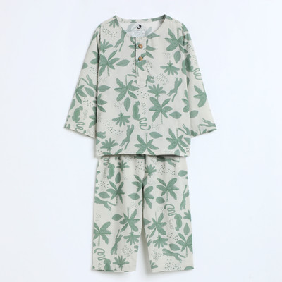 Cocoon Care Kids Nightwear Baby Boys & Baby Girls Printed Cotton(Multicolor Pack of 1)