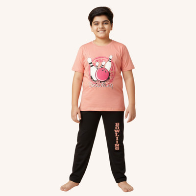 Arsha lifestyle Kids Nightwear Boys Printed Cotton(Pink Pack of 1)