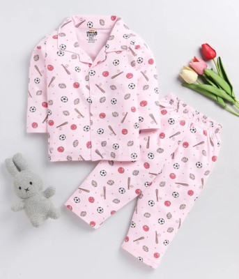LACIA LOBO Kids Nightwear Baby Boys & Baby Girls Printed Cotton Blend(Multicolor Pack of 1)