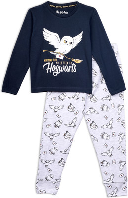 Nap Chief Kids Nightwear Boys & Girls Printed Cotton Blend(Dark Blue Pack of 1)