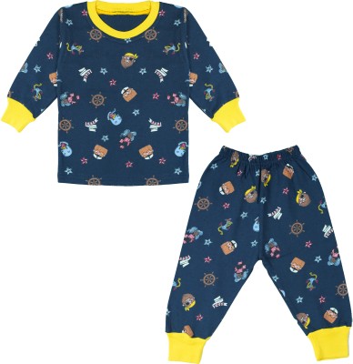 Mahi Fashion Kids Nightwear Baby Boys & Baby Girls Printed Cotton(Black Pack of 1)