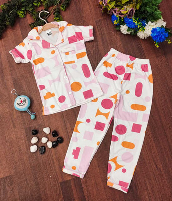 littlelike Kids Nightwear Baby Boys & Baby Girls Printed Cotton Blend(Multicolor Pack of 1)
