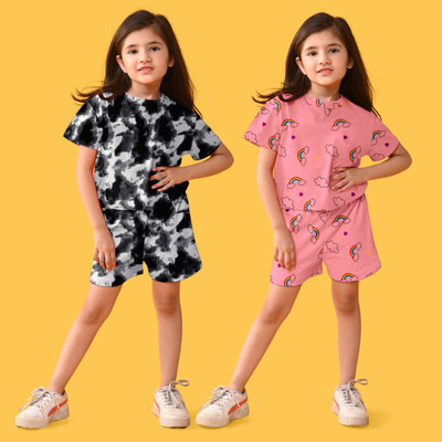 PEARLFASHION Kids Nightwear Baby Boys & Baby Girls Printed Cotton Blend(Multicolor Pack of 2)