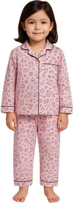 VC FASHION HUB Kids Nightwear Baby Boys & Baby Girls Printed Silk Blend(Multicolor Pack of 1)