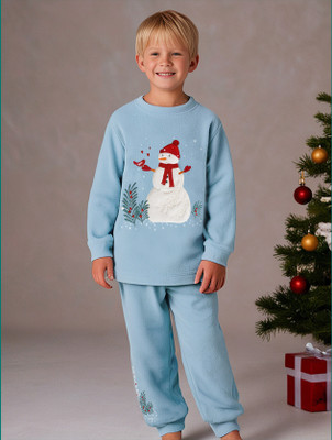 Cherry Crumble by Nitt Hyman Kids Nightwear Boys & Girls Applique Polyester Blend(Light Blue Pack of 1)