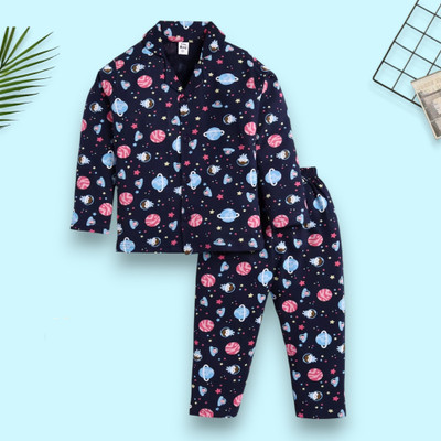 ULTRINA Kids Nightwear Girls Printed Nylon(Multicolor Pack of 1)