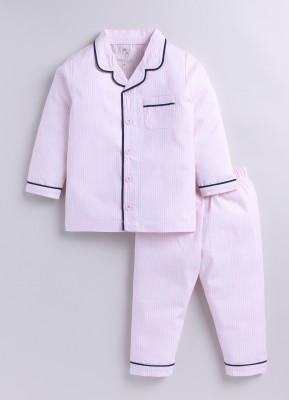 BabyGo Kids Nightwear Baby Boys & Baby Girls Solid Cotton(Pink Pack of 1)