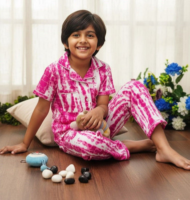 litllelikee Kids Nightwear Baby Boys & Baby Girls Floral Print Silk Blend(Pink Pack of 1)