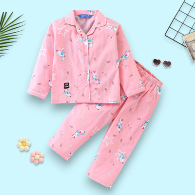 ULTRINA Kids Nightwear Baby Boys & Baby Girls Printed Nylon(Multicolor Pack of 1)