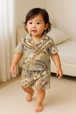 LACIA LOBO Kids Nightwear Baby Boys & Baby Girls Printed Cotton Blend(Multicolor Pack of 1)