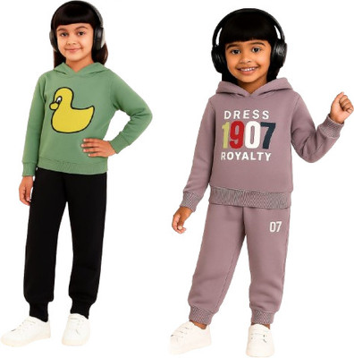 US Trendz Kids Nightwear Baby Boys & Baby Girls Printed Fleece Blend(Green Pack of 2)