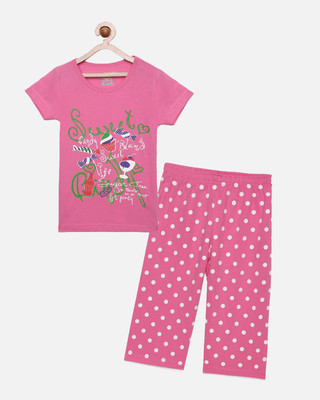 CLAEL Girls Casual Pyjama Sleepsuit(MPK)