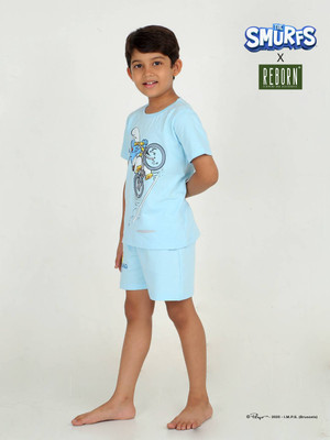 Reborn Kids Nightwear Boys Solid Cotton(Orange Pack of 1)