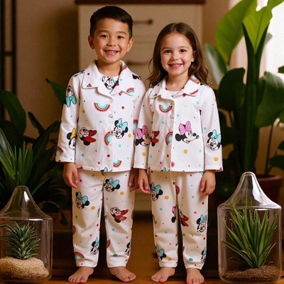 Alaap Kids Nightwear Baby Boys & Baby Girls Printed Polycotton(Multicolor Pack of 1)