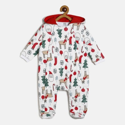 MINI KLUB Romper For Baby Boys & Baby Girls Casual Printed Pure Cotton(Multicolor, Pack of 1)