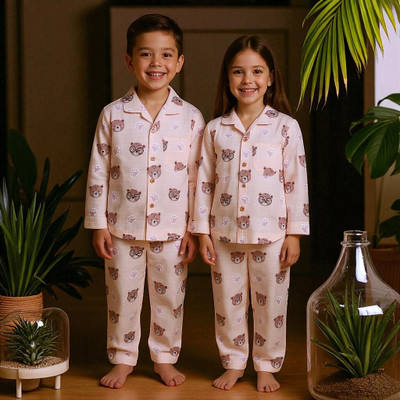 Alaap Kids Nightwear Baby Boys & Baby Girls Printed Polycotton(Multicolor Pack of 1)