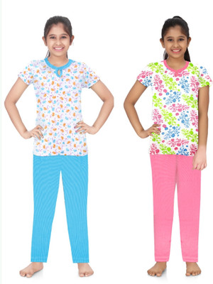 BARATHIDEVI TEXTILE Girls Casual Top Pant(COMBO6)